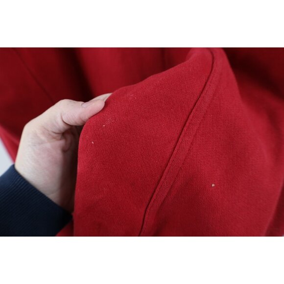 Vtg Nike Mens L Distressed Spell Out Travis Scott Mini Swoosh Sweatshirt Red - Picture 13 of 16